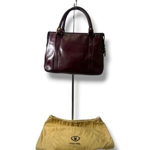 Vintage GOLD-PFEIL Oxblood Leather Crossbody Satchel Handbag